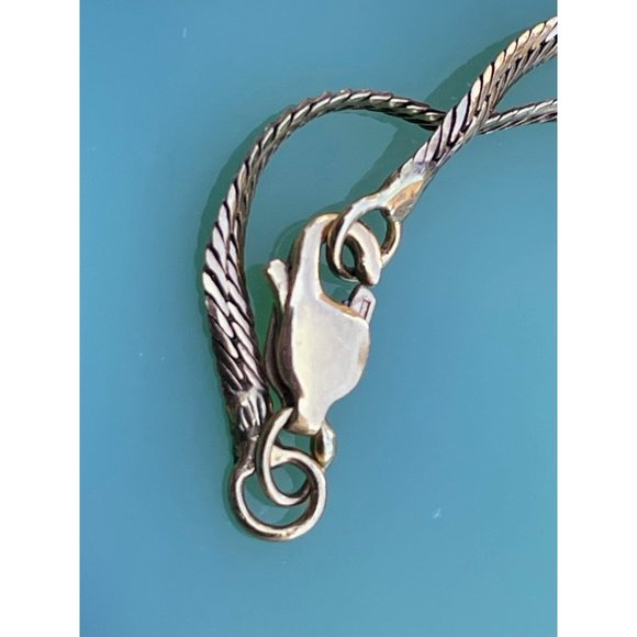 Vintage 14K Gold Serpentine Chain With 3 Carat Clear Tourmaline 4 grams - Picture 5 of 16